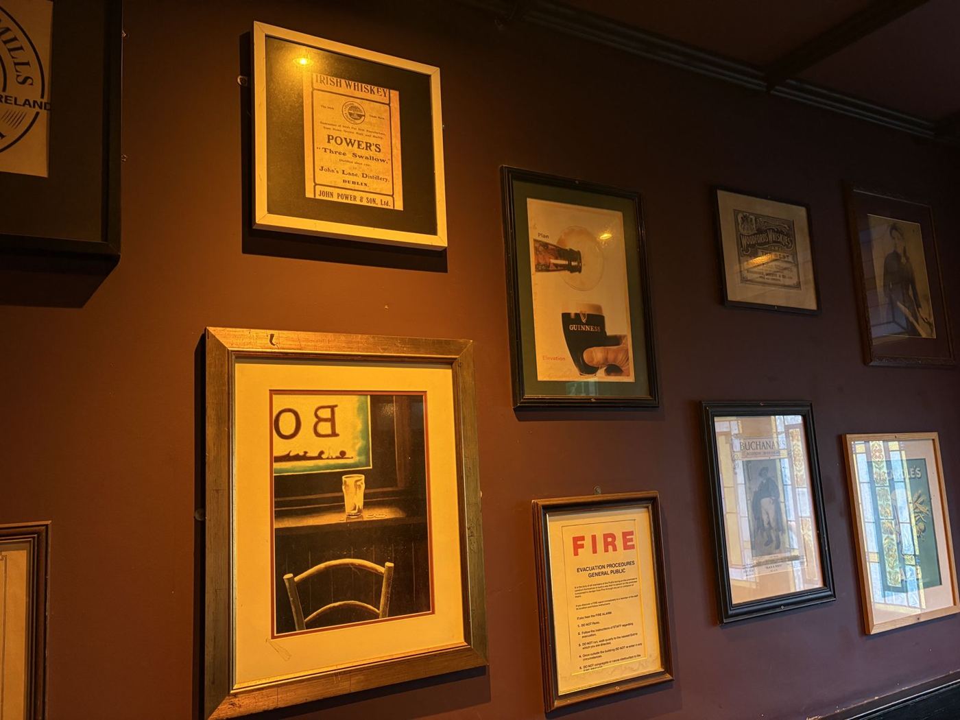 Framed pictures on the wall